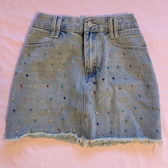 Dresses & Skirts - Jean skirt with gems